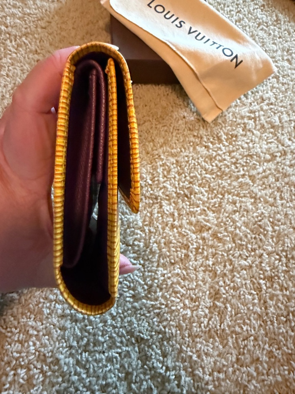 Louis Vuitton Yellow Textured Epi Leather Wallet - Picture 5 of 5